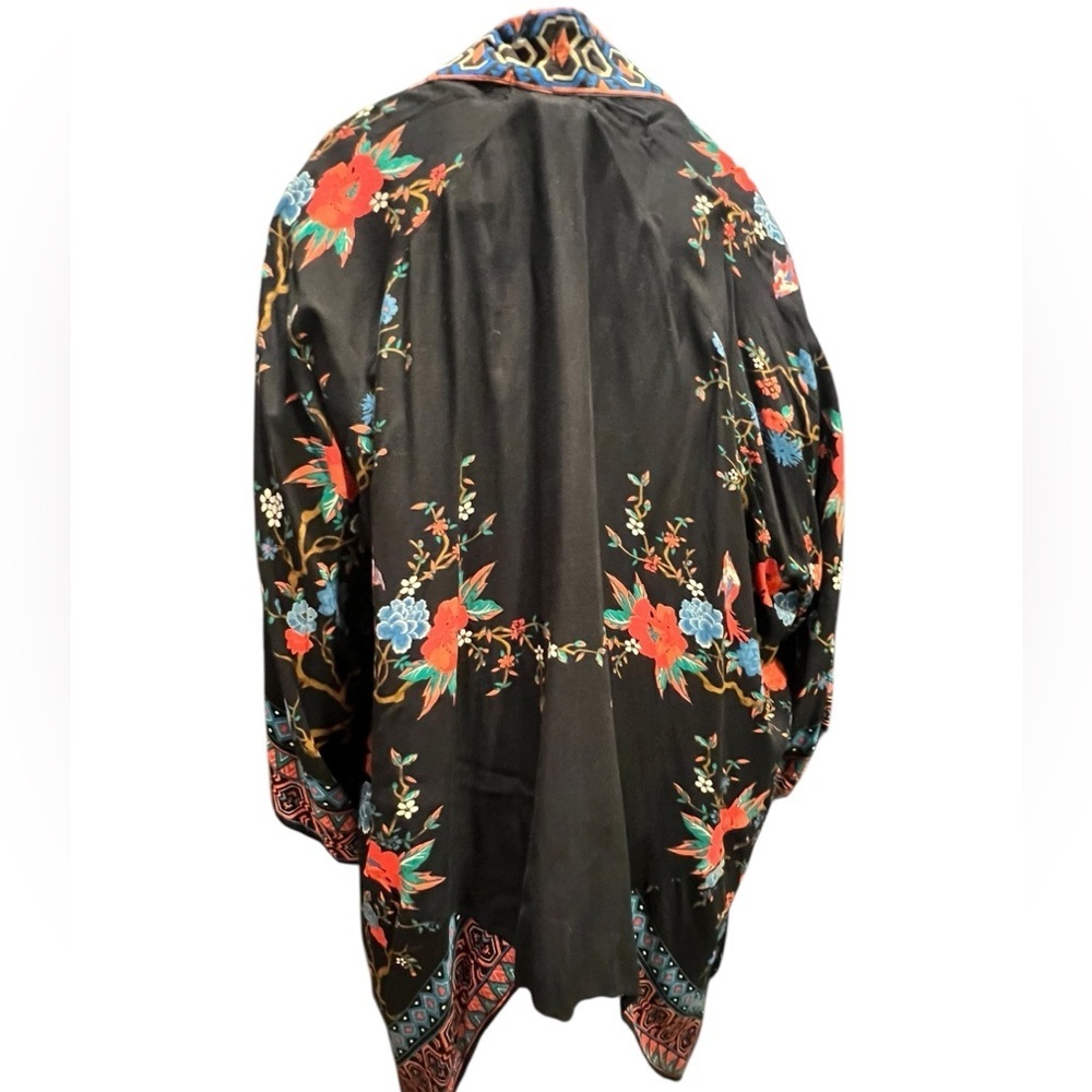 Flying Tomato Kimono Floral Embroidered Hippie Boho Open Front Long Fairy M/L